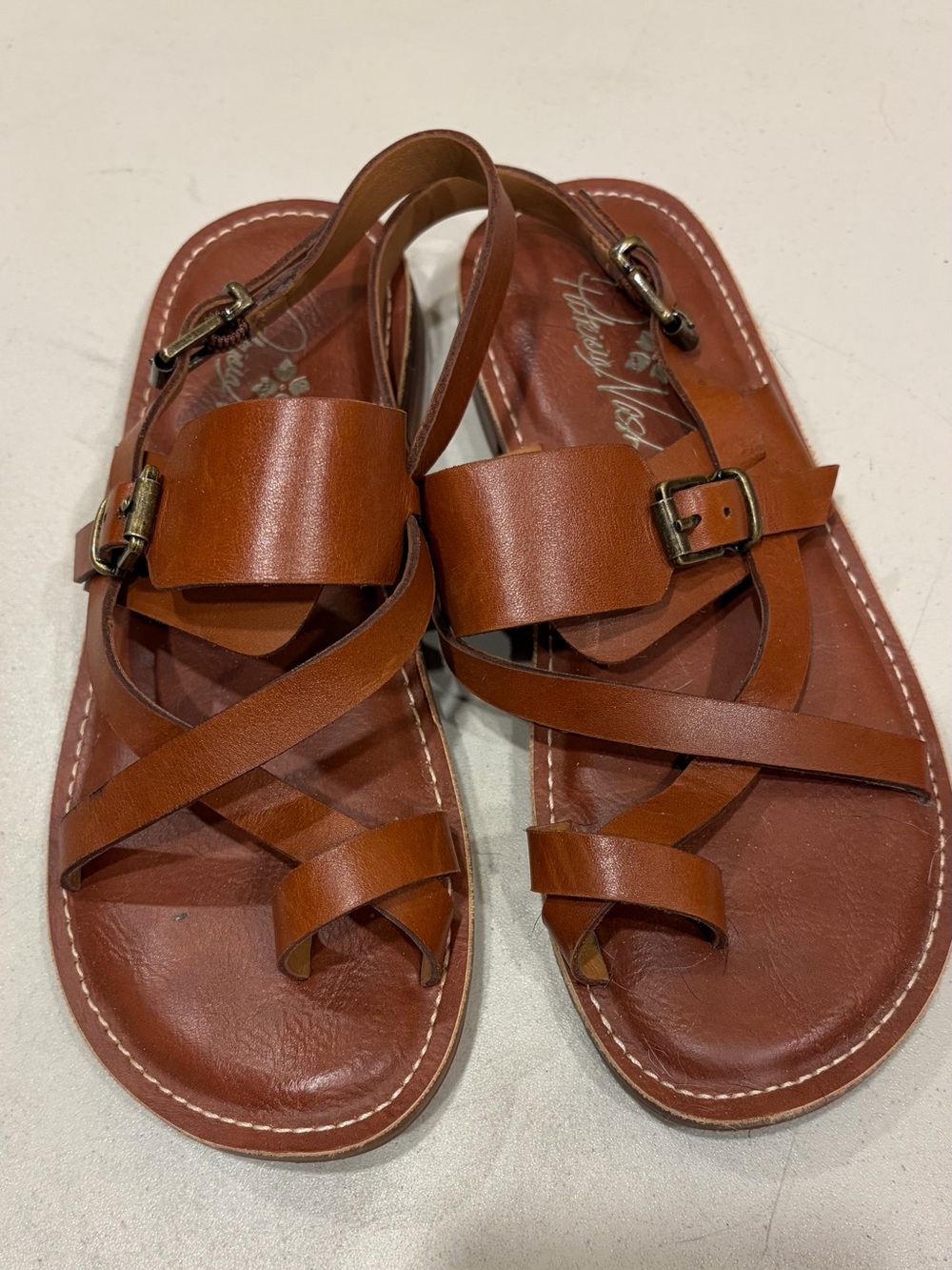 Patricia Nash brown leather sandals 6